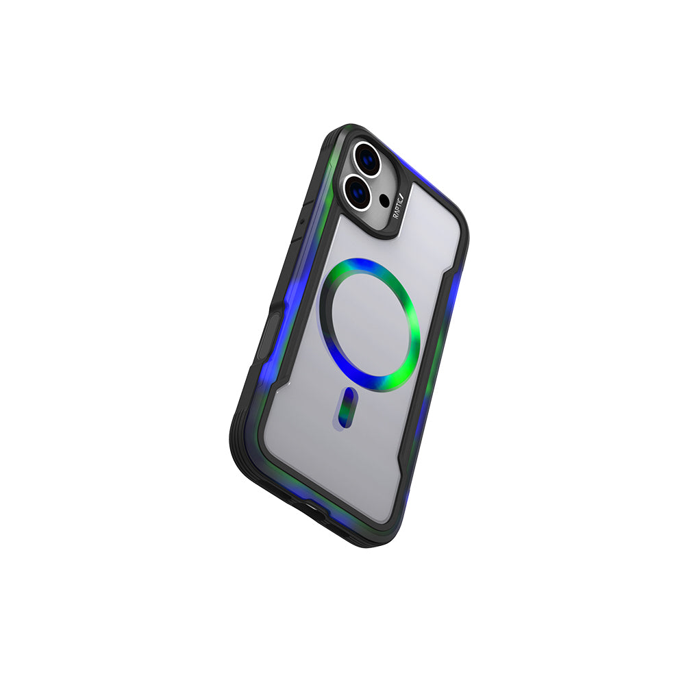 Apple iPhone 16 Kılıf Magsafe Şarj Özellikli Airbagli Raptic Shield 2.0 Serisi Şeffaf Arka Yüzey Kapak Siyah