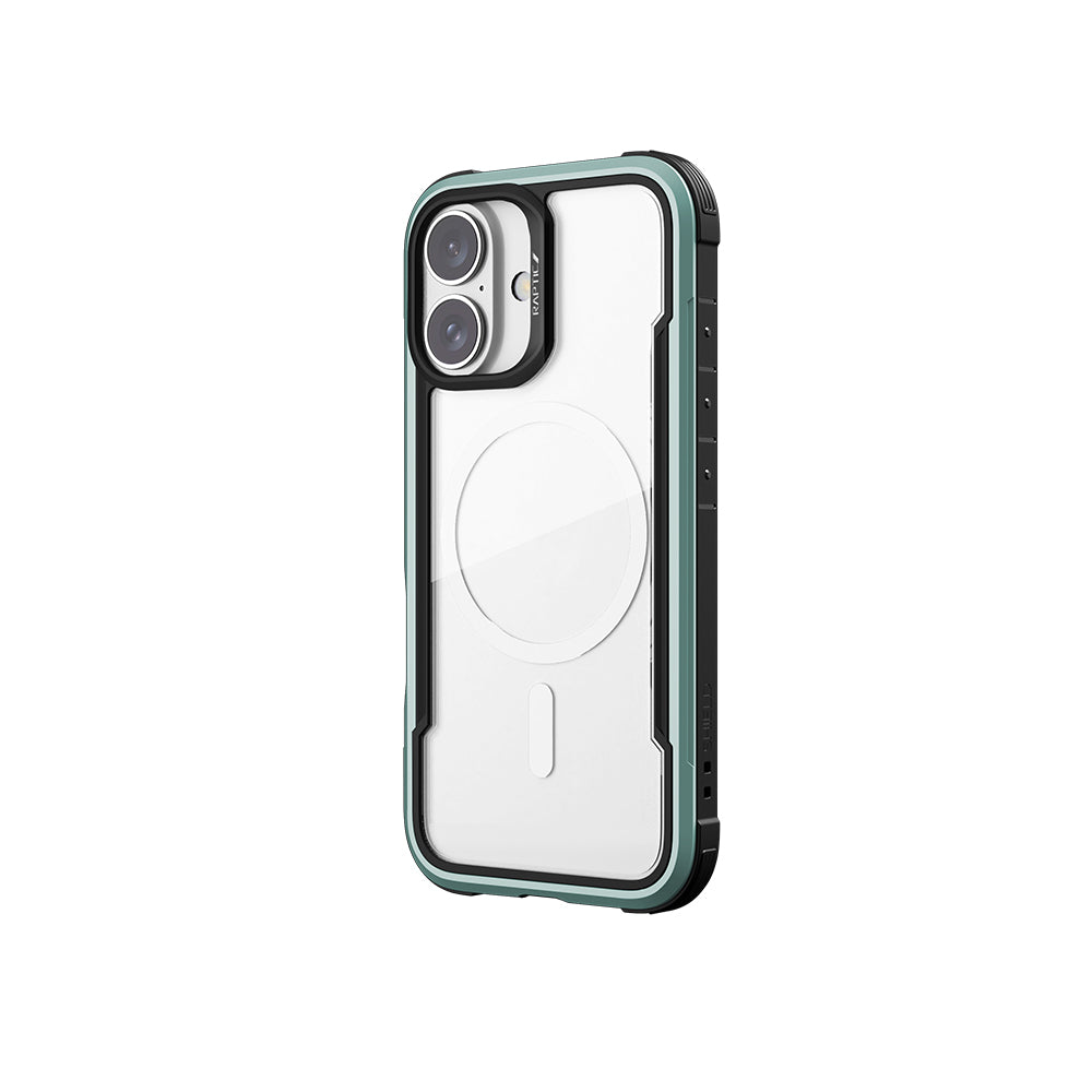 Apple iPhone 16 Kılıf M-safe Şarj Özellikli Airbagli Raptic Shield Serisi Şeffaf Arka Yüzey Kapak Yeşil