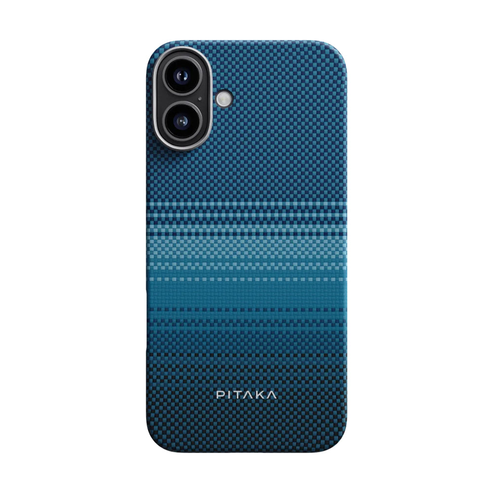 iPhone 16 Kılıf M-safe Şarj Özellikli Aramid Fiber Pitaka Tactile Woven Sunset-Moonrise Serisi Moonrise Kılıf