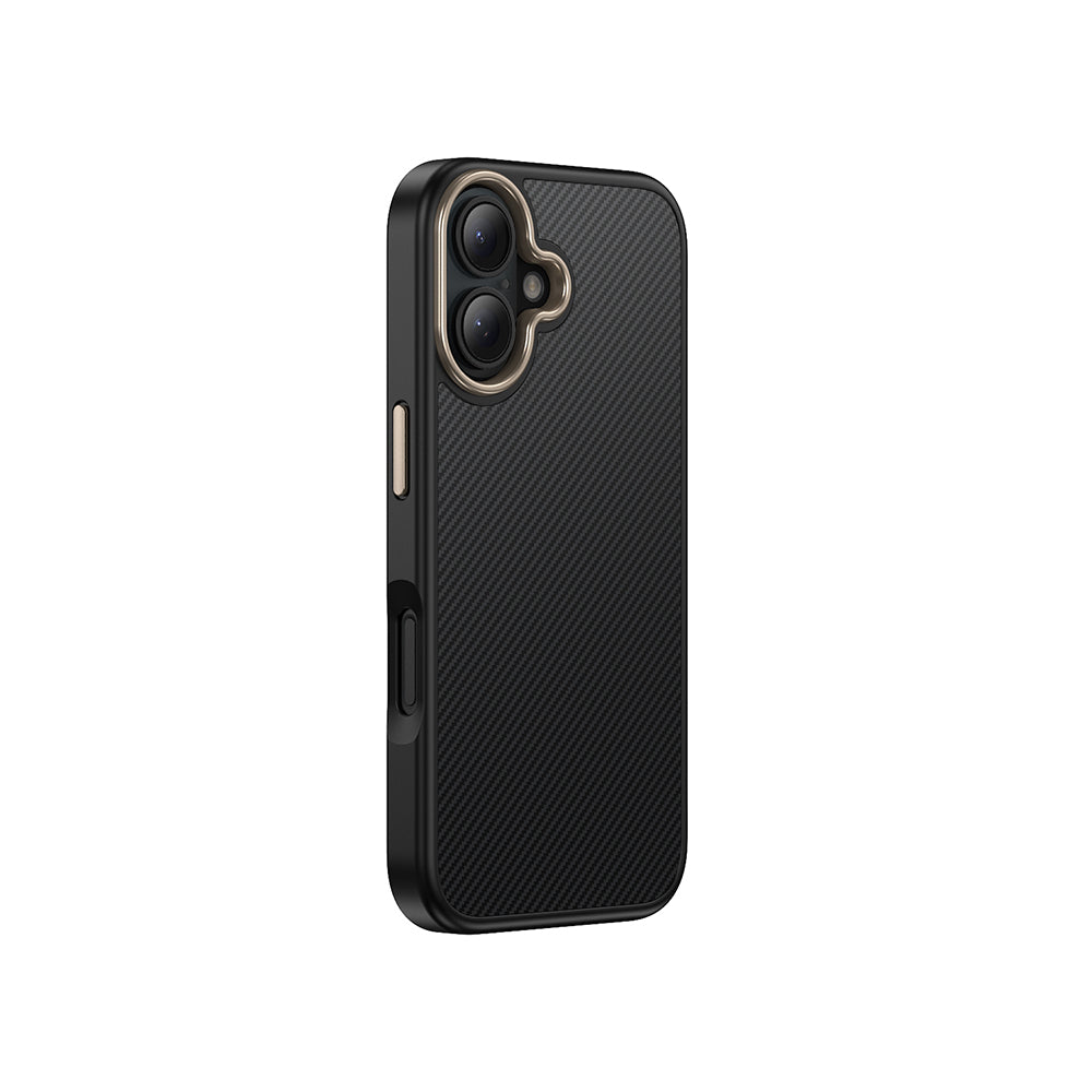 Apple iPhone 16 Kılıf M-safe Şarj Özellikli Karbon Fiber Görünümlü Zore Antina Kapak Siyah-Yeşil