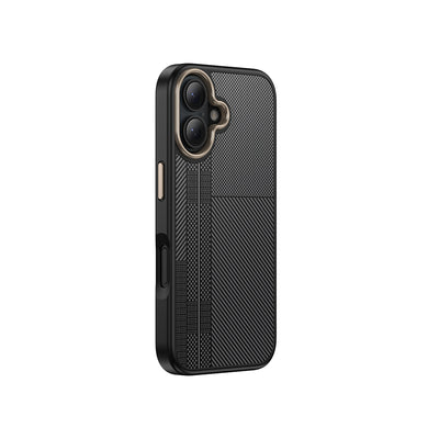 Apple iPhone 16 Kılıf M-safe Şarj Özellikli Karbon Fiber Görünümlü Zore Antina Kapak Siyah-Yeşil