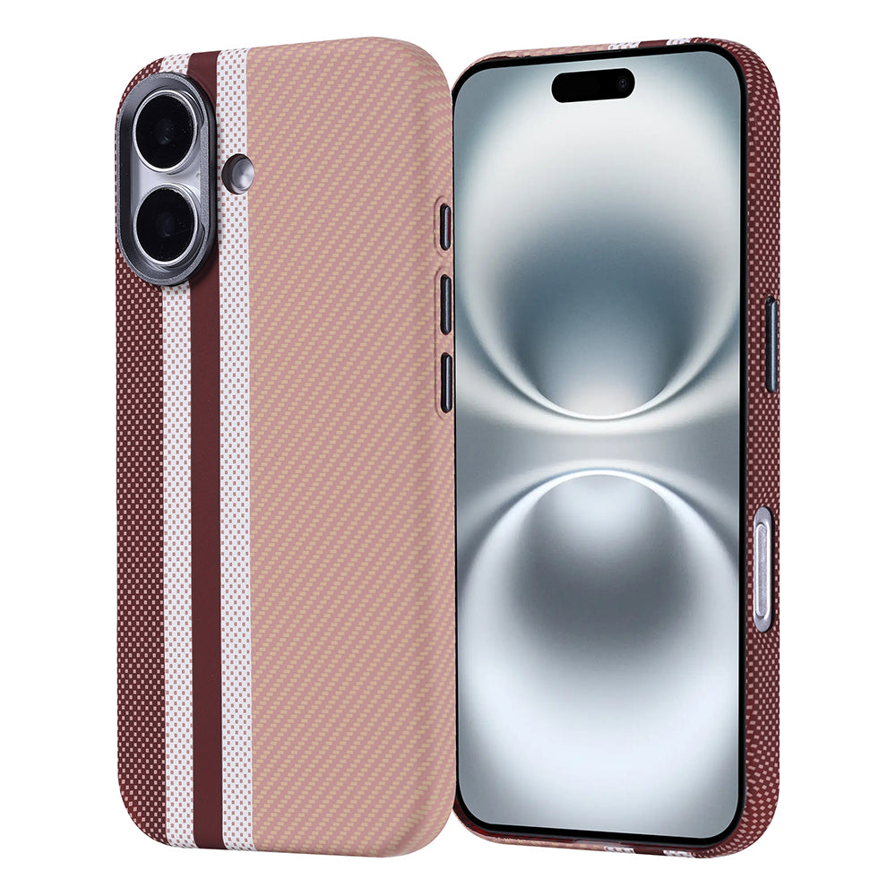 Apple iPhone 16 Kılıf M-safe Şarj Özellikli Karbon Fiber Görünümlü Zore Nekst Kapak Gri-Siyah