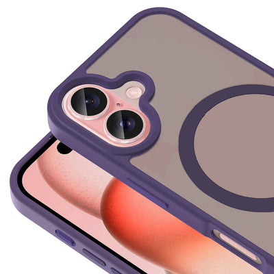 Apple iPhone 16 Kılıf M-safe Şarj Özellikli Mat Arka Yüzey Zore Sio Kapak Lacivert