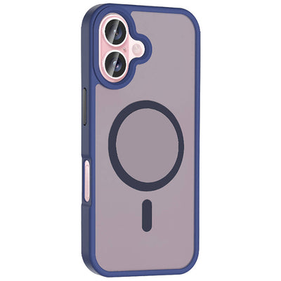 Apple iPhone 16 Kılıf M-safe Şarj Özellikli Mat Arka Yüzey Zore Sio Kapak Rose Gold