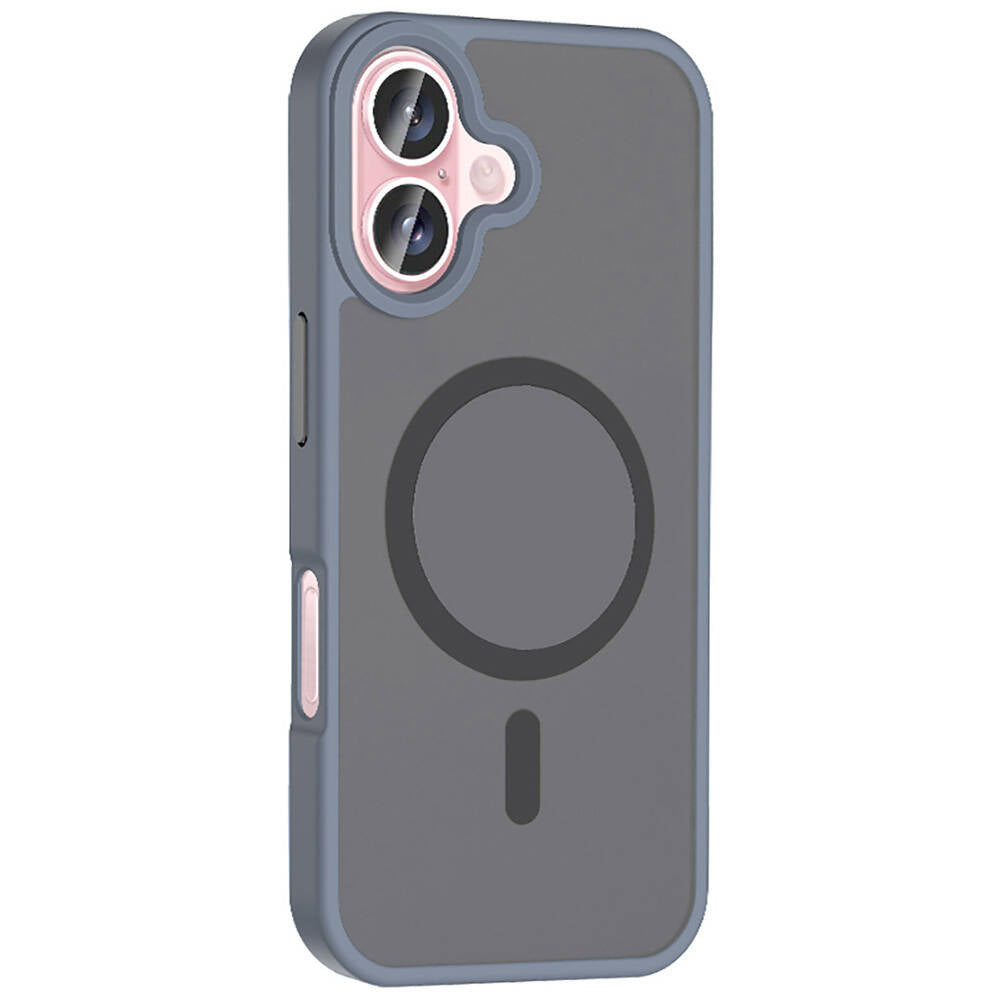 Apple iPhone 16 Kılıf Magsafe Şarj Özellikli Mat Arka Yüzey Zore Sio Kapak Rose Brown