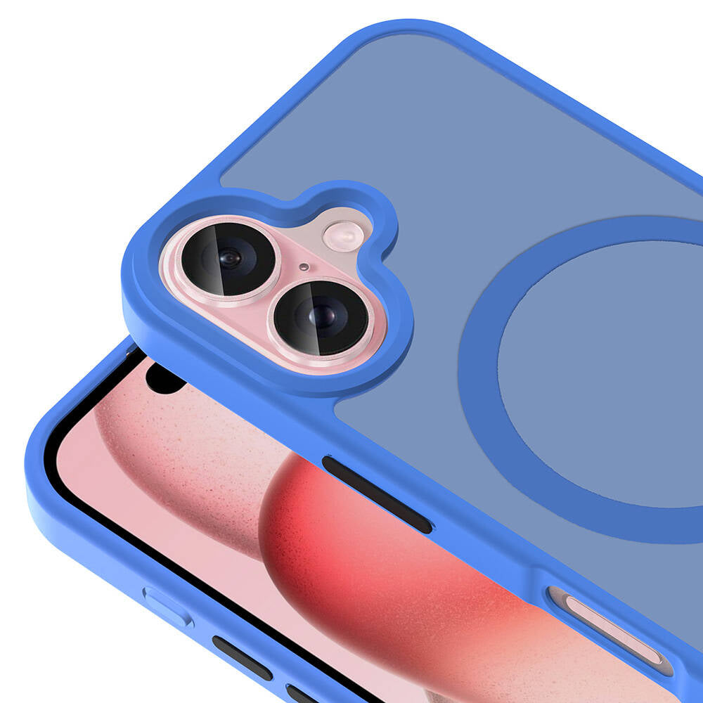 Apple iPhone 16 Kılıf M-safe Şarj Özellikli Mat Arka Yüzey Zore Sio Kapak Lacivert