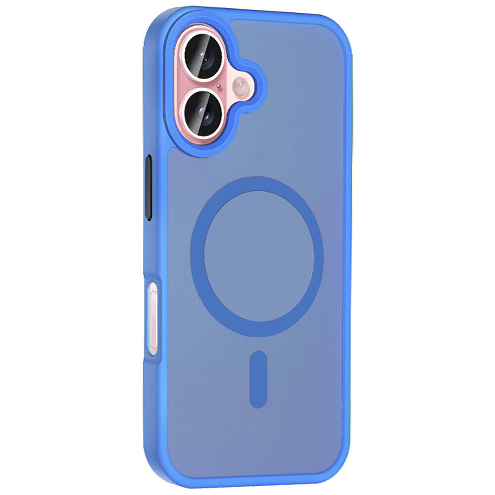 Apple iPhone 16 Kılıf M-safe Şarj Özellikli Mat Arka Yüzey Zore Sio Kapak Rose Brown