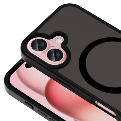 Apple iPhone 16 Kılıf Magsafe Şarj Özellikli Mat Arka Yüzey Zore Sio Kapak Siyah