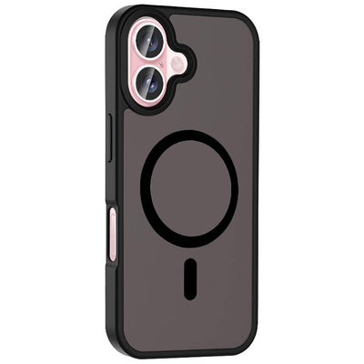 Apple iPhone 16 Kılıf Magsafe Şarj Özellikli Mat Arka Yüzey Zore Sio Kapak Rose Gold