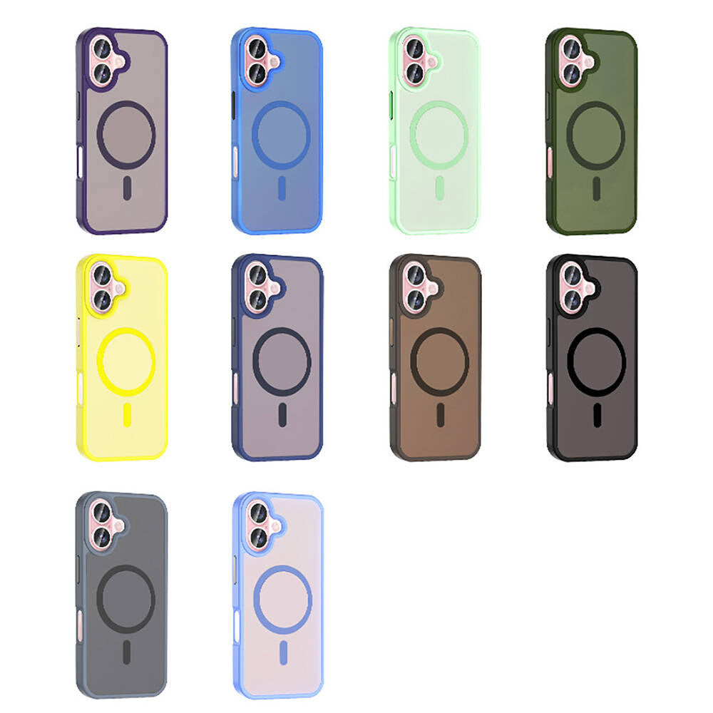 Apple iPhone 16 Kılıf M-safe Şarj Özellikli Mat Arka Yüzey Zore Sio Kapak Rose Brown