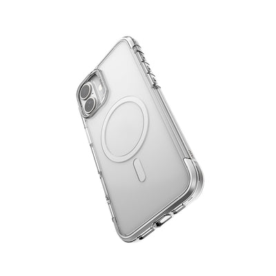 Apple iPhone 16 Kılıf Magsafe Şarj Özellikli Raptic Air Serisi Airbag Tasarımlı Metal Köşelikli Şeffaf Kapak Siyah