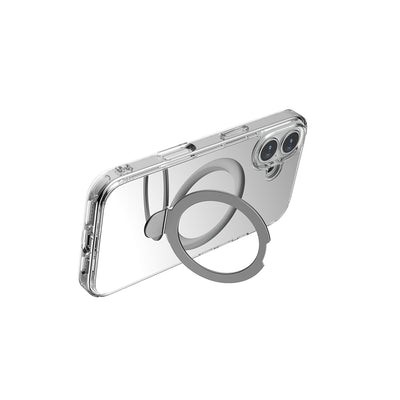 Apple iPhone 16 Kılıf Magsafe Şarj Özellikli Raptic Air Stand Serisi Aynalı Arka Yüzey Standlı Kapak Gri
