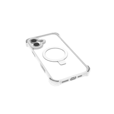 Apple iPhone 16 Kılıf Magsafe Şarj Özellikli Raptic Dual Serisi Şeffaf Standlı Kapak Siyah