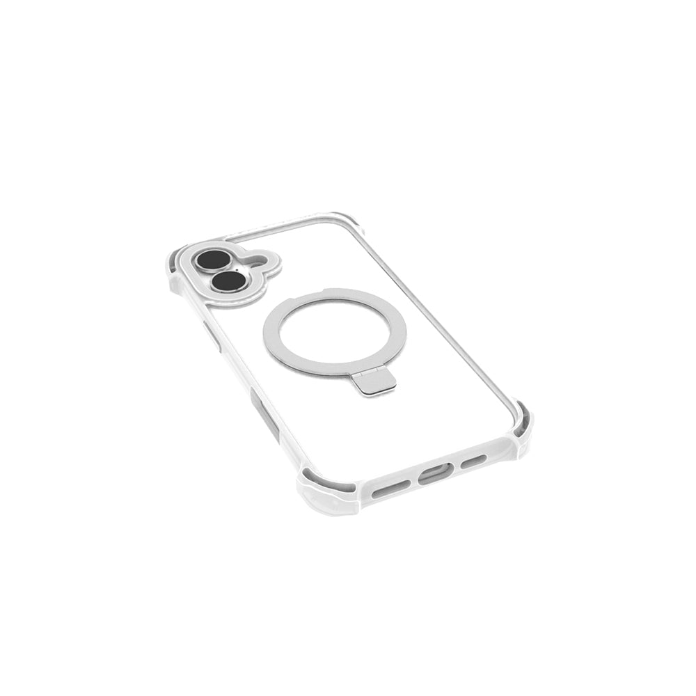 Apple iPhone 16 Kılıf Magsafe Şarj Özellikli Raptic Dual Serisi Şeffaf Standlı Kapak Şeffaf
