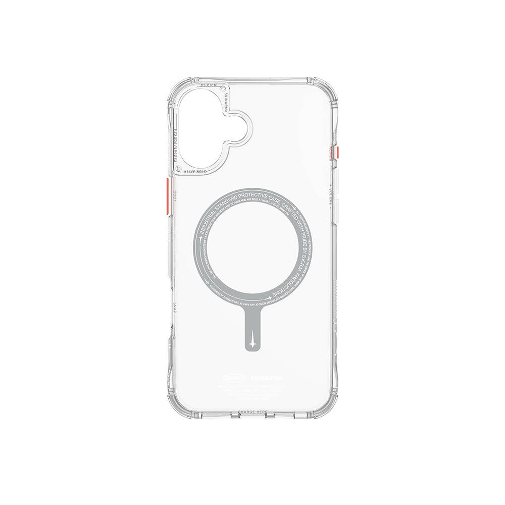 Apple iPhone 16 Kılıf Magsafe Şarj Özellikli Şeffaf Airbag Tasarımlı Skinarma Saido Kapak Turkuaz