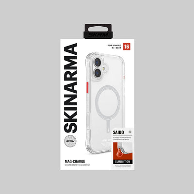 Apple iPhone 16 Kılıf Magsafe Şarj Özellikli Şeffaf Airbag Tasarımlı Skinarma Saido Kapak Turkuaz