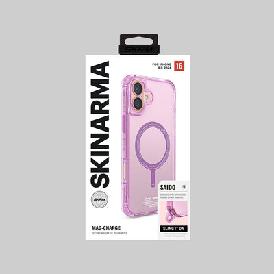 Apple iPhone 16 Kılıf Magsafe Şarj Özellikli Şeffaf Airbag Tasarımlı Skinarma Saido Kapak Turkuaz