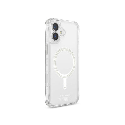 Apple iPhone 16 Kılıf Magsafe Şarj Özellikli Şeffaf Airbag Tasarımlı Skinarma Saido Nightglow Kapak Şeffaf
