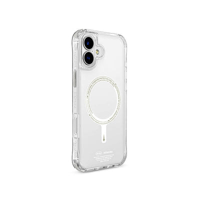 Apple iPhone 16 Kılıf Magsafe Şarj Özellikli Şeffaf Airbag Tasarımlı Skinarma Saido Nightglow Kapak Şeffaf