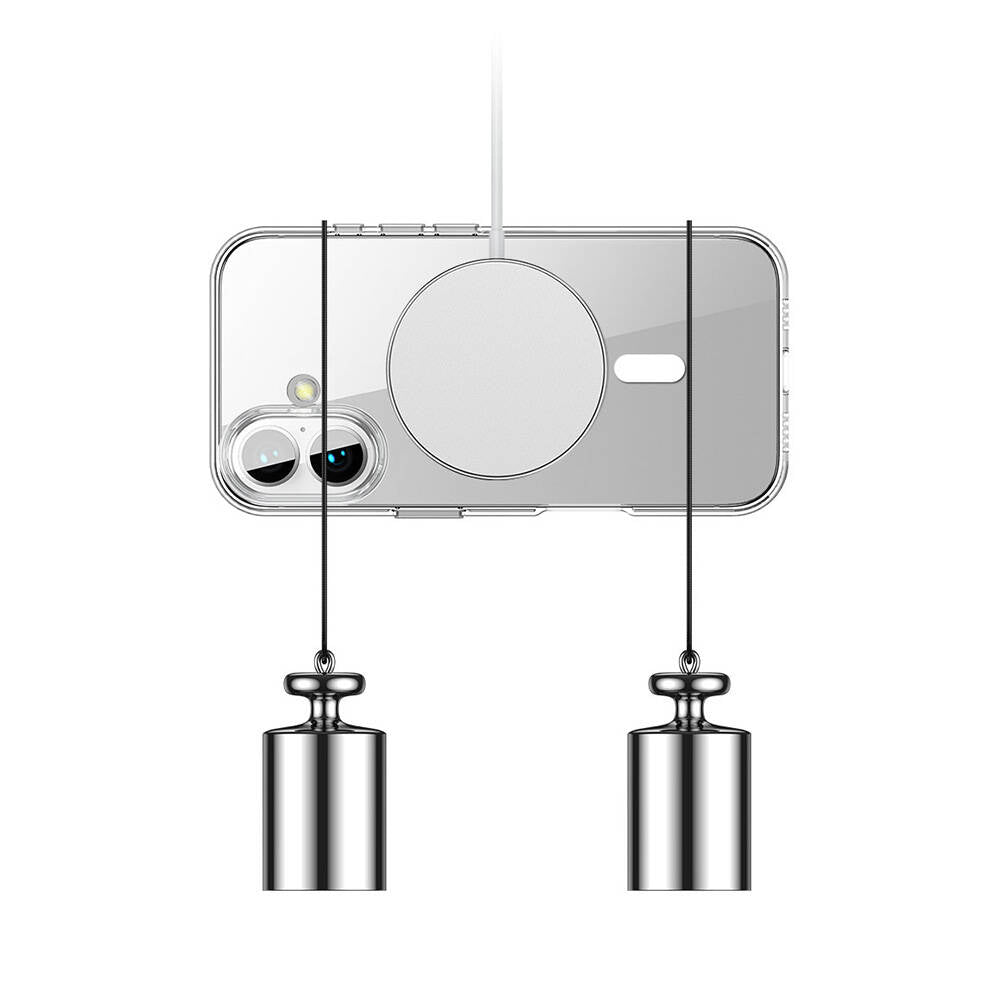 Apple iPhone 16 Kılıf Magsafe Şarj Özellikli Transparan Sert PC Wlons Pita Kapak Şeffaf