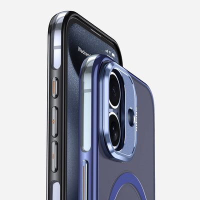 Apple iPhone 16 Kılıf Magsafe Şarj Özellikli Wlons Standlı Efsane Kapak Gri