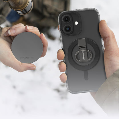 iPhone 16 Kılıf M-safe Şarj Özellikli Yüzük Standlı Amazingthing Titan Pro Serisi Kılıf