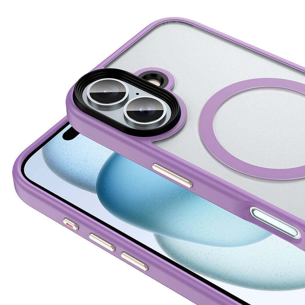 iPhone 16 Kılıf Mat Arka Yüzey Wireless Şarj Özellikli Zore Flet M-safe Kılıf