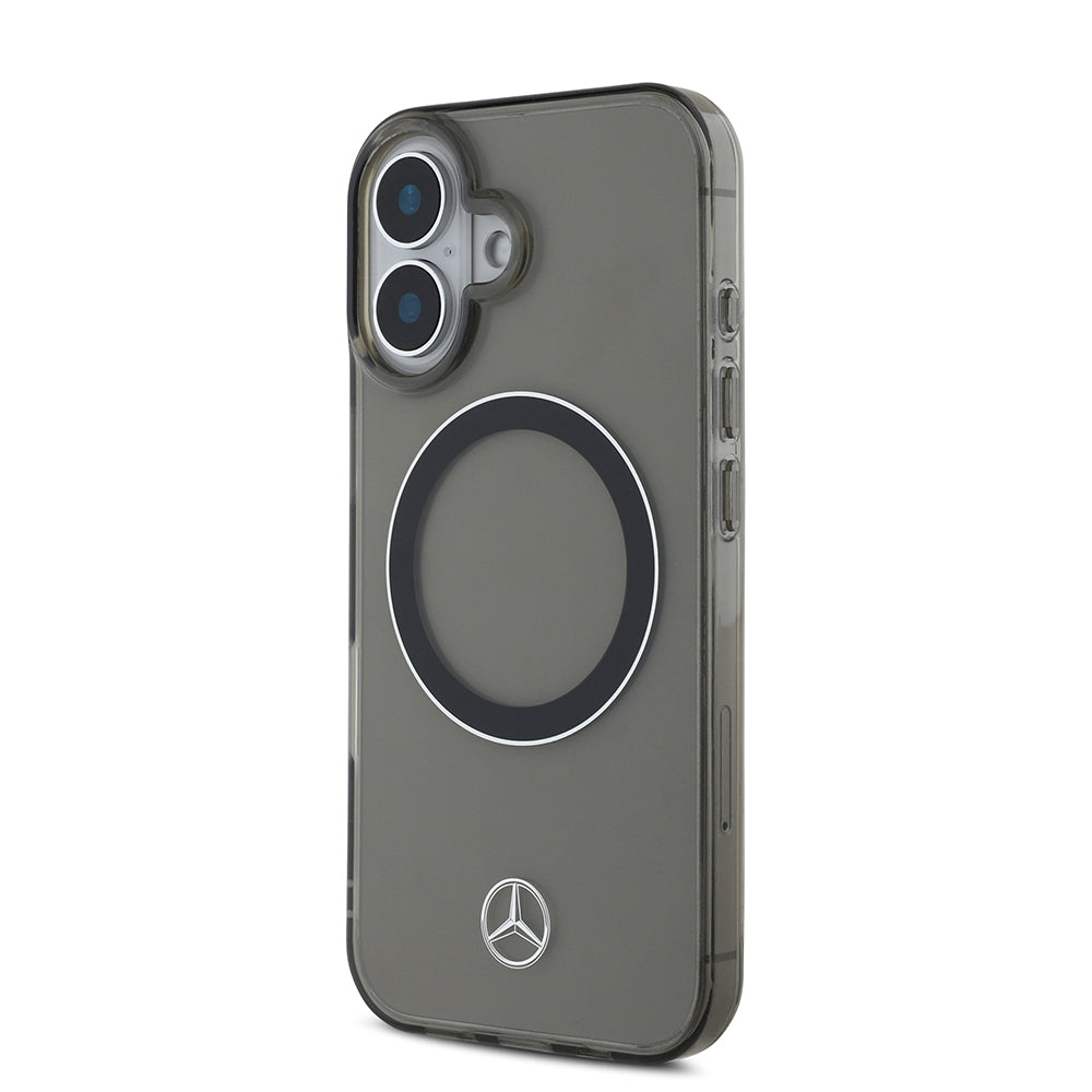 iPhone 16 Kılıf Mercedes Benz Orjinal Lisanslı M-safe Şarj Özellikli Saydam Yüzey Silver Ring Kılıf