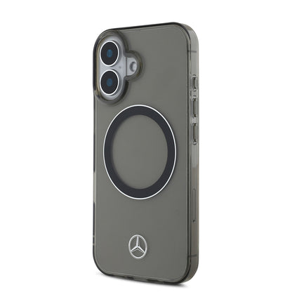 iPhone 16 Kılıf Mercedes Benz Orjinal Lisanslı M-safe Şarj Özellikli Saydam Yüzey Silver Ring Kılıf