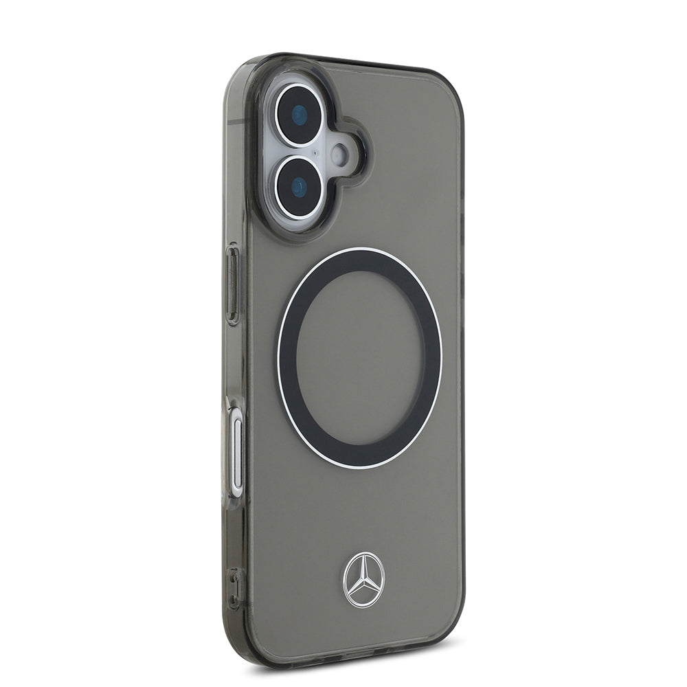 iPhone 16 Kılıf Mercedes Benz Orjinal Lisanslı M-safe Şarj Özellikli Saydam Yüzey Silver Ring Kılıf