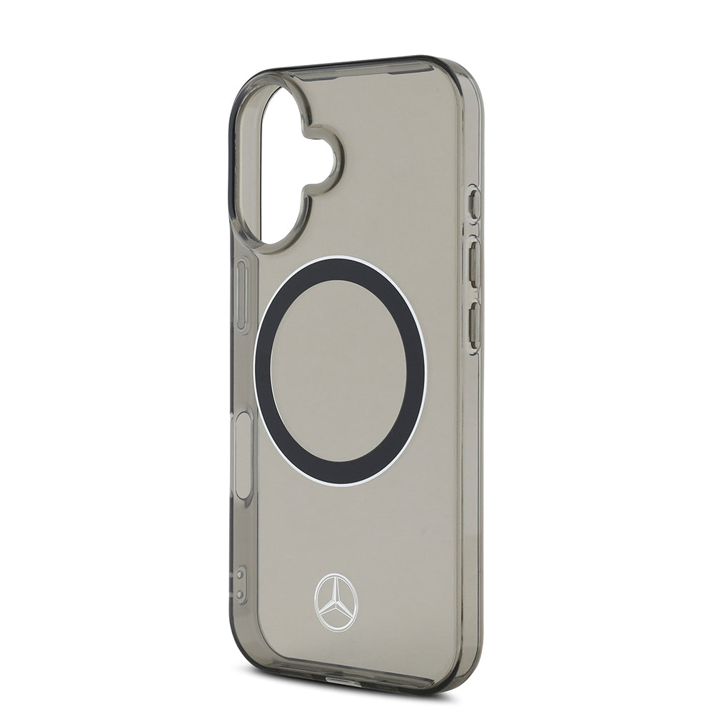 iPhone 16 Kılıf Mercedes Benz Orjinal Lisanslı M-safe Şarj Özellikli Saydam Yüzey Silver Ring Kılıf