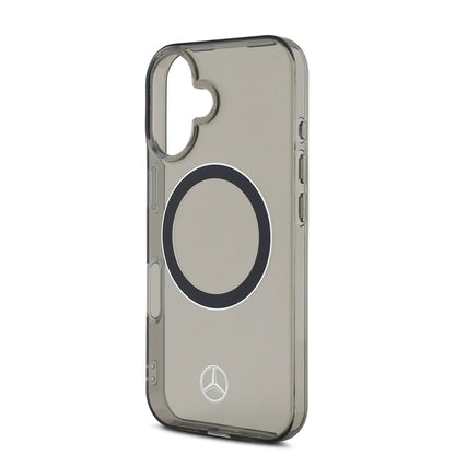 iPhone 16 Kılıf Mercedes Benz Orjinal Lisanslı M-safe Şarj Özellikli Saydam Yüzey Silver Ring Kılıf