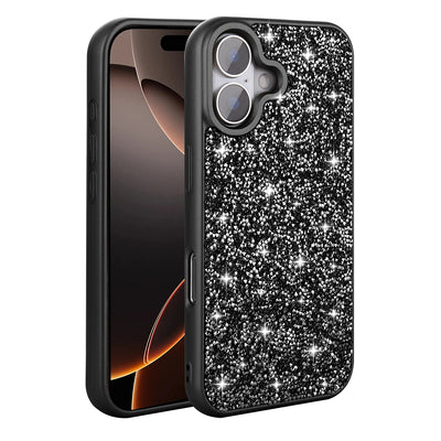 Apple iPhone 16 Kılıf Parlak Taşlı Tasarım Zore Pırlanta Kapak Lila