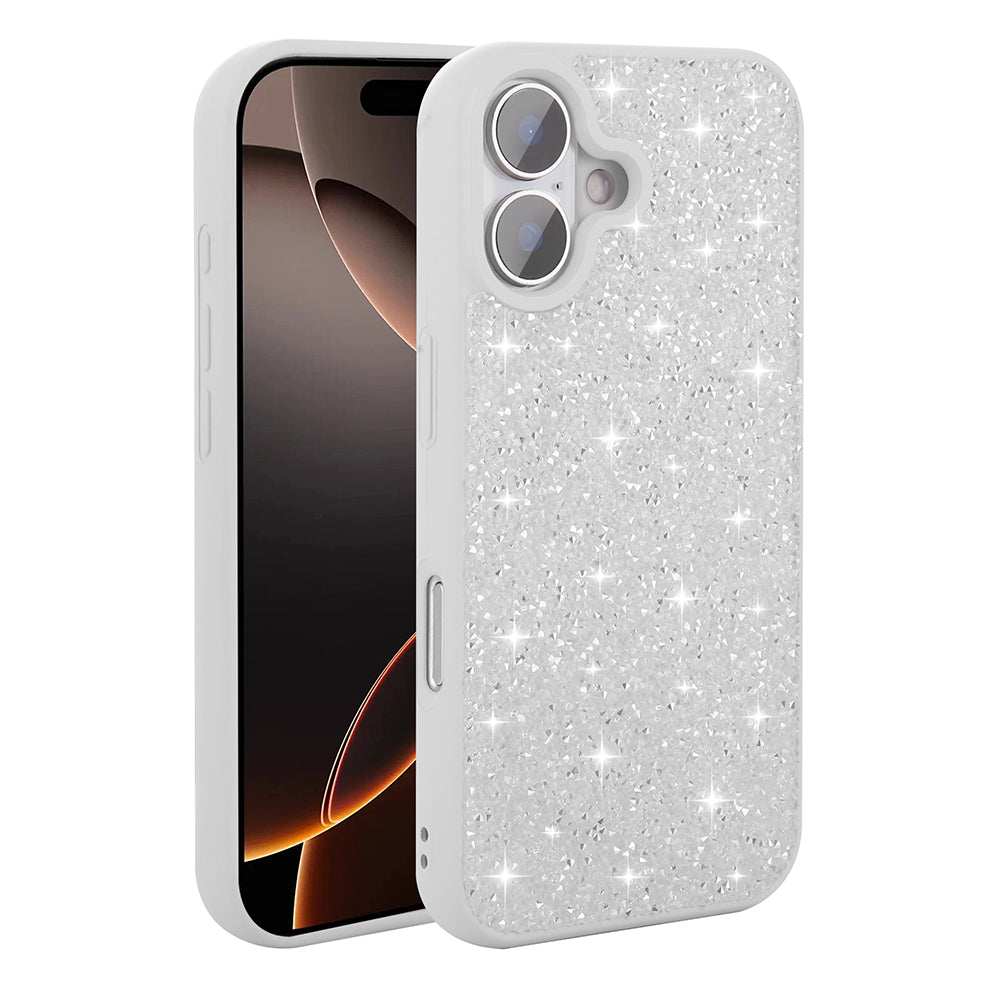 Apple iPhone 16 Kılıf Parlak Taşlı Tasarım Zore Pırlanta Kapak Lila