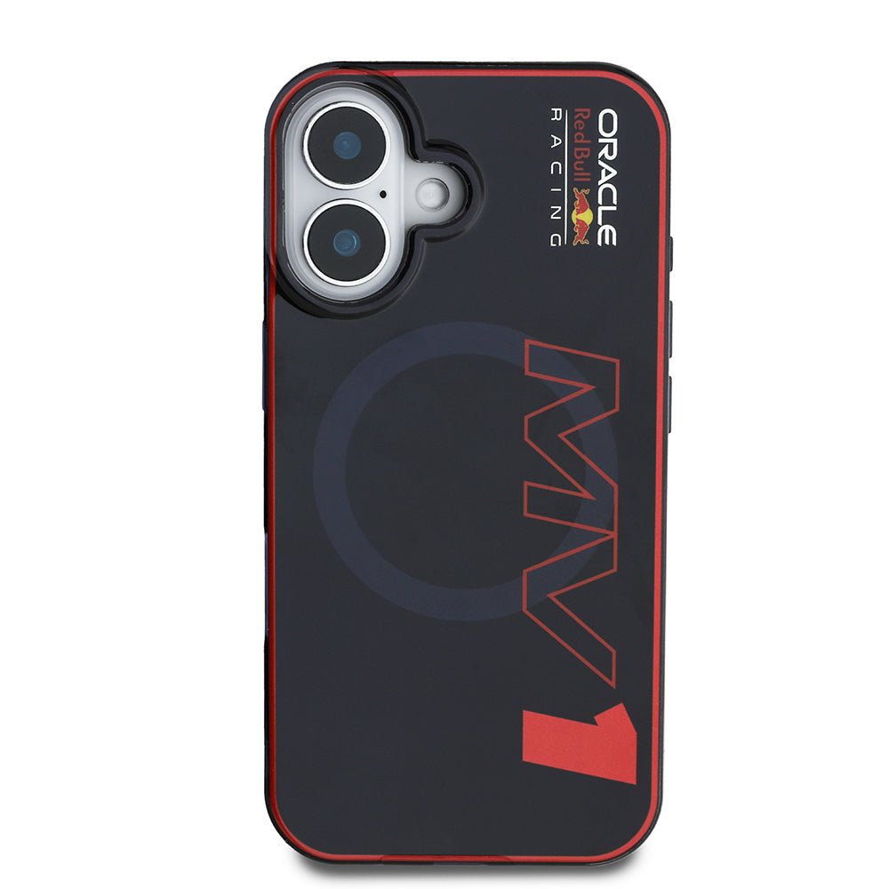 Apple iPhone 16 Kılıf Redbull Orjinal Lisanslı M-safe Şarj Özellikli Çift Katmanlı Sert PC Büyük Boy MV Kapak Lacivert
