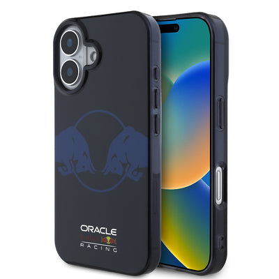 Apple iPhone 16 Kılıf Redbull Orjinal Lisanslı M-safe Şarj Özellikli IML Çift Boğa Baskılı Sert PC  Kapak Lacivert