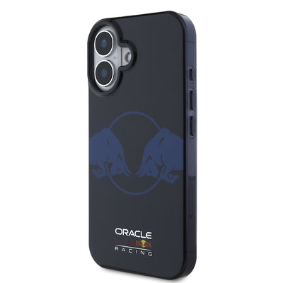 Apple iPhone 16 Kılıf Redbull Orjinal Lisanslı M-safe Şarj Özellikli IML Çift Boğa Baskılı Sert PC  Kapak Lacivert
