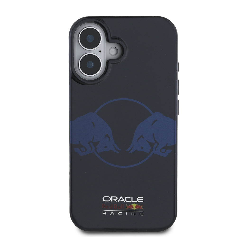 Apple iPhone 16 Kılıf Redbull Orjinal Lisanslı M-safe Şarj Özellikli IML Çift Boğa Baskılı Sert PC  Kapak Lacivert