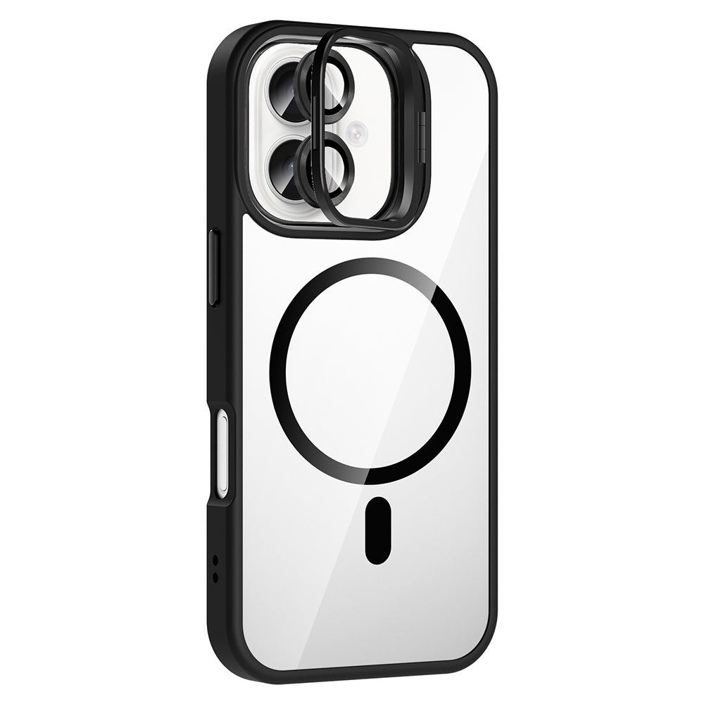 Apple iPhone 16 Kılıf Standlı ve Kamera Lens Hediyeli M-Safe Şarj Özellikli Zore Etro Kapak Desert Titanyum