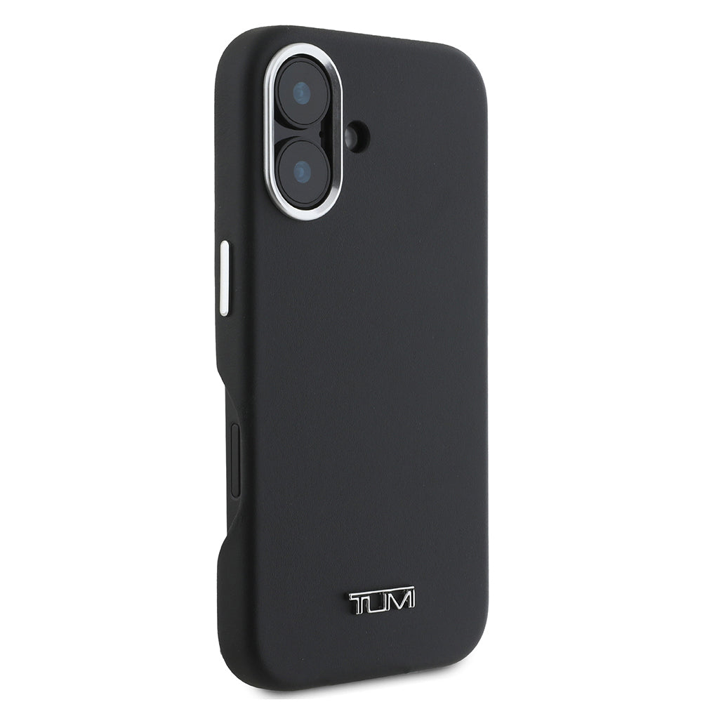 iPhone 16 Kılıf TUMI Orjinal Lisanslı M-safe Şarj Özellikli Metal Yazı Logolu PU Deri Kılıf