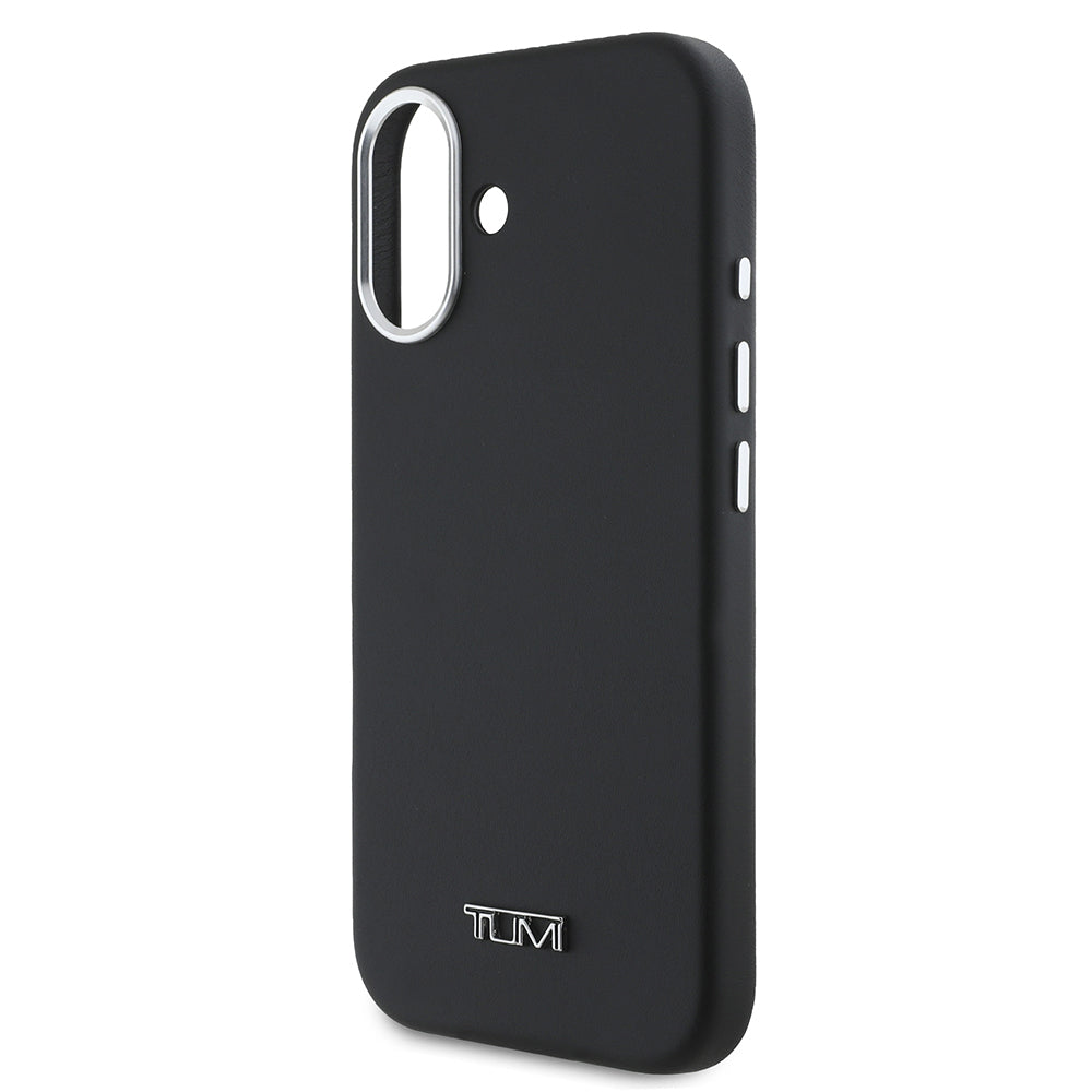 iPhone 16 Kılıf TUMI Orjinal Lisanslı M-safe Şarj Özellikli Metal Yazı Logolu PU Deri Kılıf