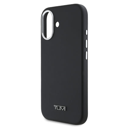 iPhone 16 Kılıf TUMI Orjinal Lisanslı M-safe Şarj Özellikli Metal Yazı Logolu PU Deri Kılıf