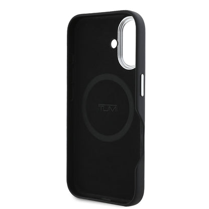iPhone 16 Kılıf TUMI Orjinal Lisanslı M-safe Şarj Özellikli Metal Yazı Logolu PU Deri Kılıf