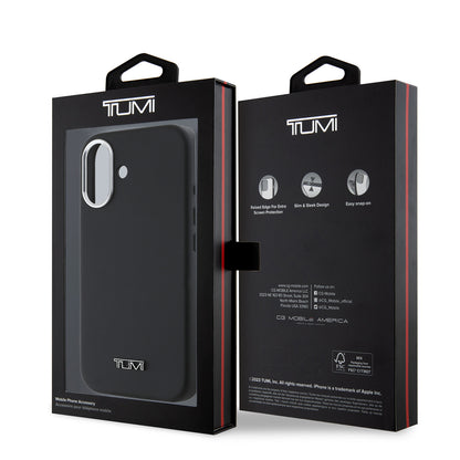 iPhone 16 Kılıf TUMI Orjinal Lisanslı M-safe Şarj Özellikli Metal Yazı Logolu PU Deri Kılıf