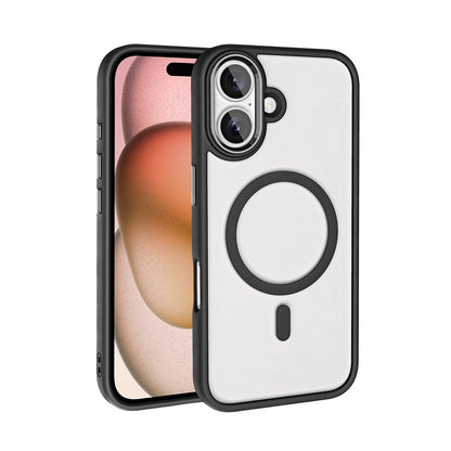 iPhone 16 Kılıf Wireless Şarj Özellikli Zore Krom M-safe Silikon Kılıf