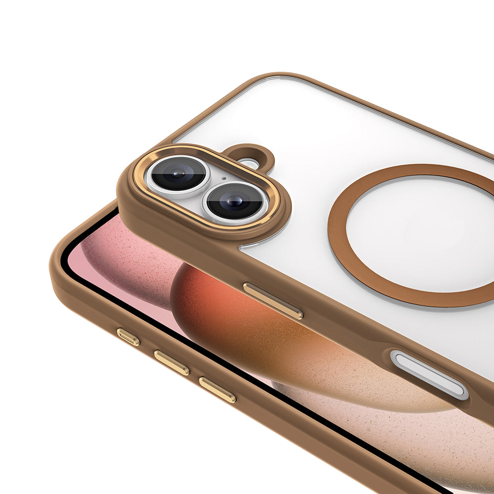 iPhone 16 Kılıf Wireless Şarj Özellikli Zore Krom M-safe Silikon Kılıf