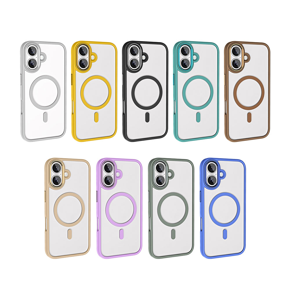 iPhone 16 Kılıf Wireless Şarj Özellikli Zore Krom M-safe Silikon Kılıf