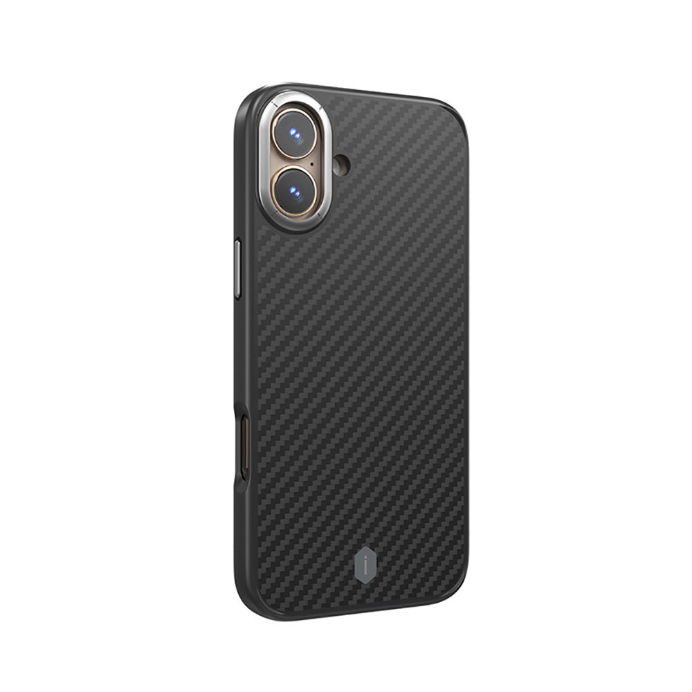 iPhone 16 Kılıf Wiwu DCC-205 M-safe Şarj Özellikli Aramid Fiber Tasarım Kevlar Kılıf