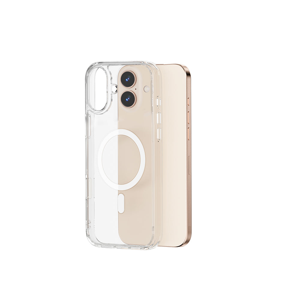 Apple iPhone 16 Kılıf Wiwu MCC-102 Magnetic Crystal Sert PC Kapak Şeffaf