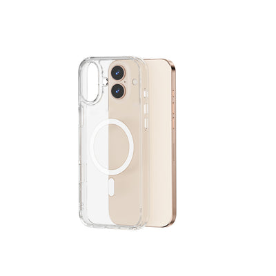 Apple iPhone 16 Kılıf Wiwu MCC-102 Magnetic Crystal Sert PC Kapak Şeffaf